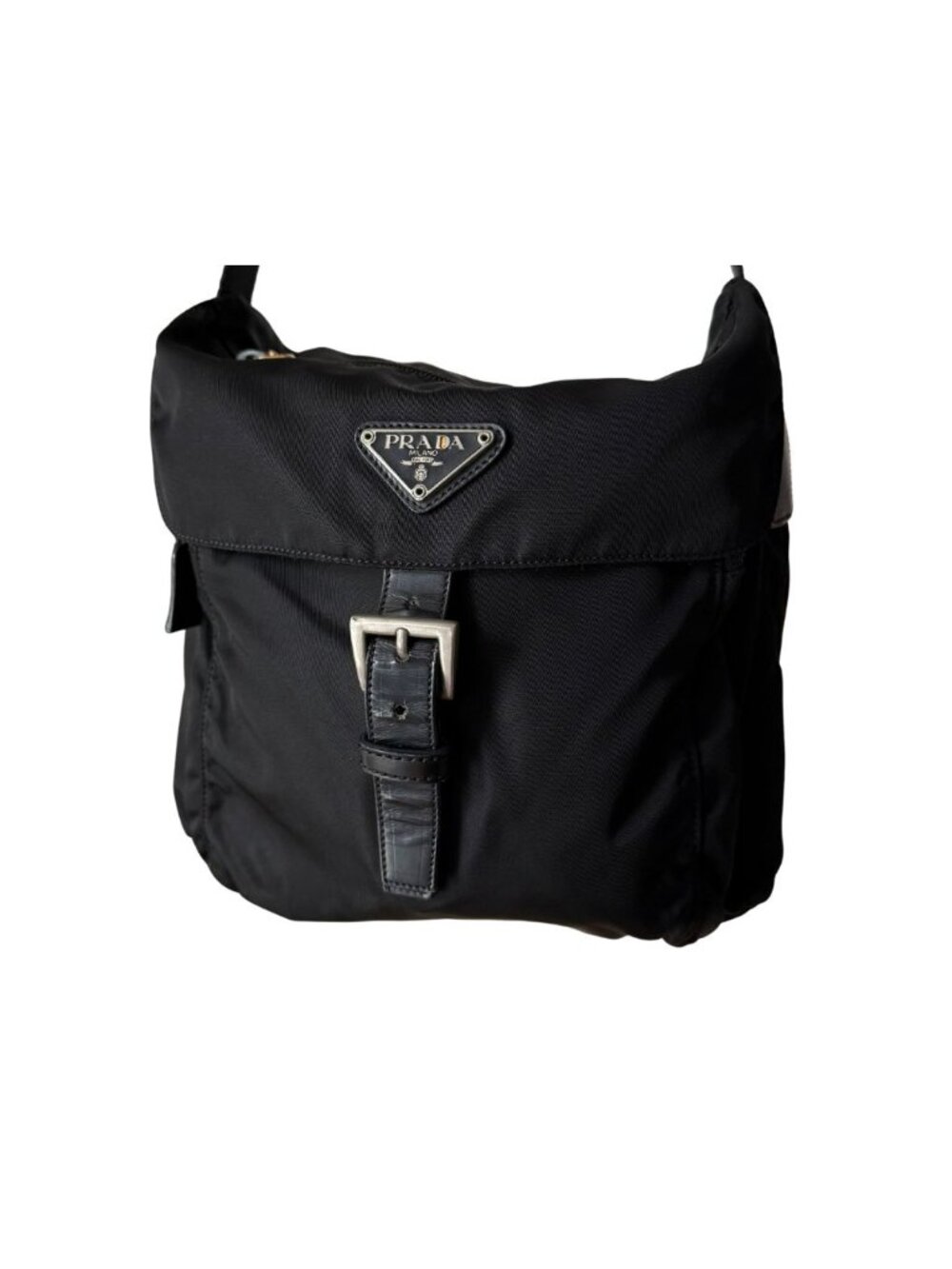 Prada Vintage Tessuto Nylon Black Crossbody Messenger Bag
